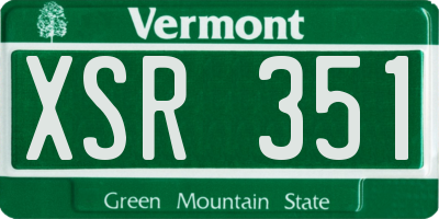 VT license plate XSR351