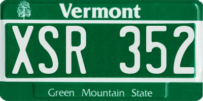 VT license plate XSR352