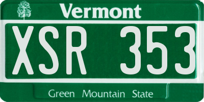 VT license plate XSR353