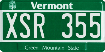 VT license plate XSR355