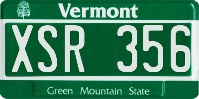 VT license plate XSR356