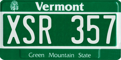 VT license plate XSR357