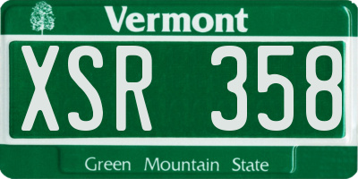 VT license plate XSR358