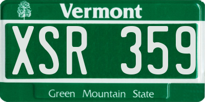 VT license plate XSR359