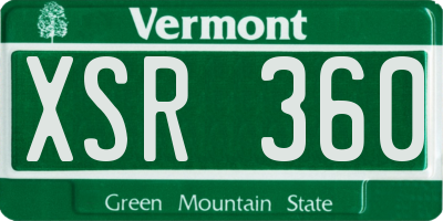 VT license plate XSR360