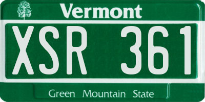VT license plate XSR361