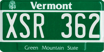 VT license plate XSR362