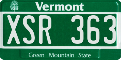 VT license plate XSR363