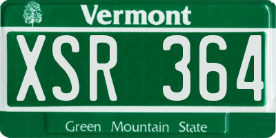 VT license plate XSR364
