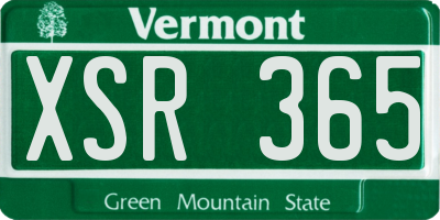VT license plate XSR365