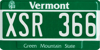 VT license plate XSR366