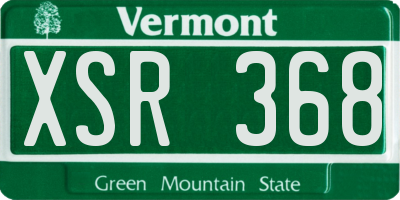 VT license plate XSR368