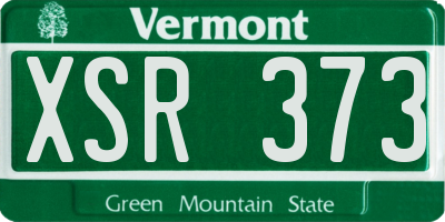 VT license plate XSR373