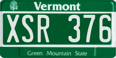 VT license plate XSR376