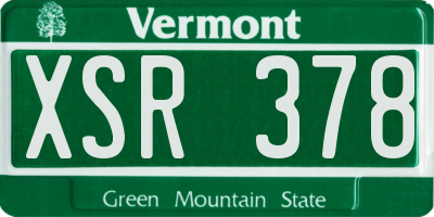 VT license plate XSR378