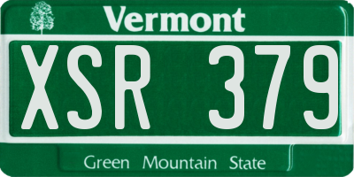 VT license plate XSR379
