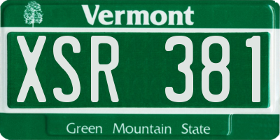 VT license plate XSR381
