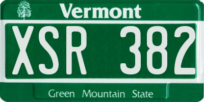 VT license plate XSR382
