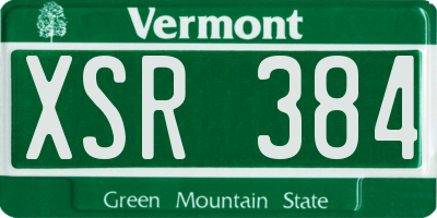 VT license plate XSR384