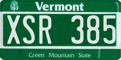 VT license plate XSR385