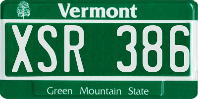 VT license plate XSR386