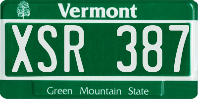 VT license plate XSR387
