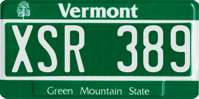 VT license plate XSR389