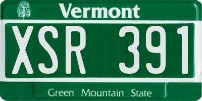 VT license plate XSR391