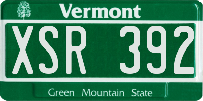 VT license plate XSR392
