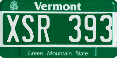 VT license plate XSR393