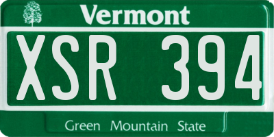 VT license plate XSR394