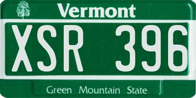 VT license plate XSR396