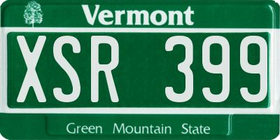 VT license plate XSR399