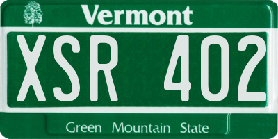 VT license plate XSR402