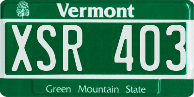 VT license plate XSR403