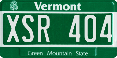 VT license plate XSR404