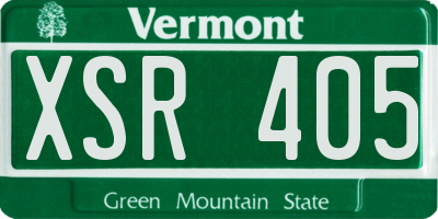 VT license plate XSR405