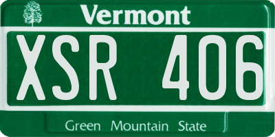 VT license plate XSR406