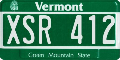 VT license plate XSR412
