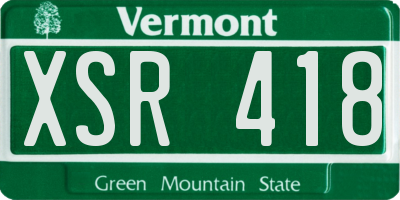 VT license plate XSR418
