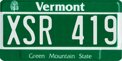 VT license plate XSR419