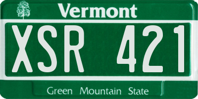 VT license plate XSR421