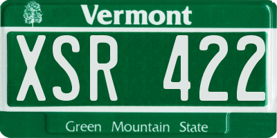 VT license plate XSR422