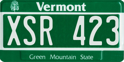 VT license plate XSR423