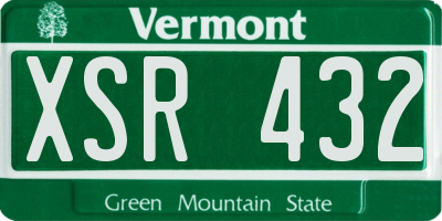 VT license plate XSR432