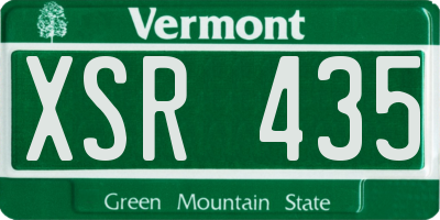 VT license plate XSR435