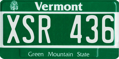 VT license plate XSR436