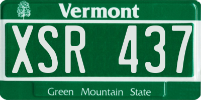 VT license plate XSR437