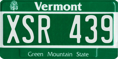 VT license plate XSR439