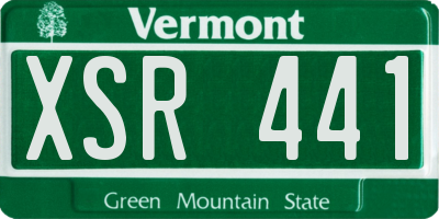 VT license plate XSR441
